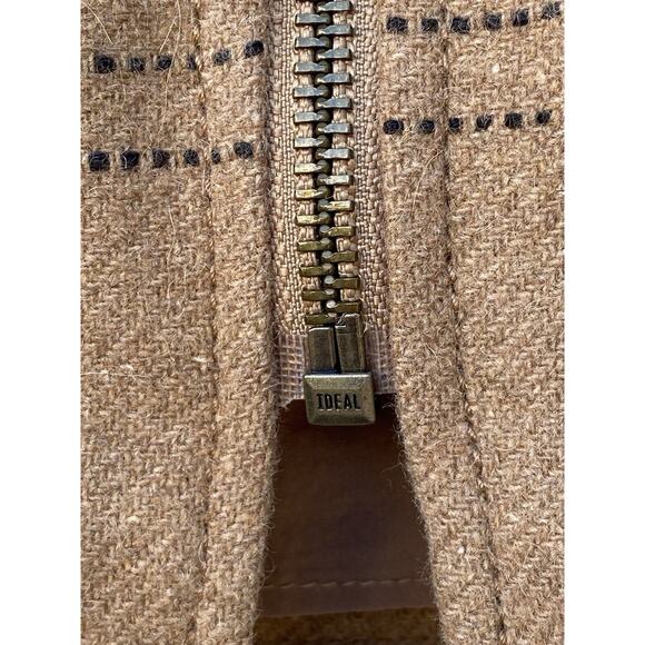 Madewell Wool Blend Brown Windowpane Plaid A-Line Skirt Women's Size 4 - Picture 3 of 16